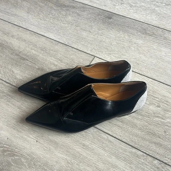 3.1 Phillip Lim black patent leather pointy toe slip on Italian Oxford shoe 8 - Picture 2 of 12